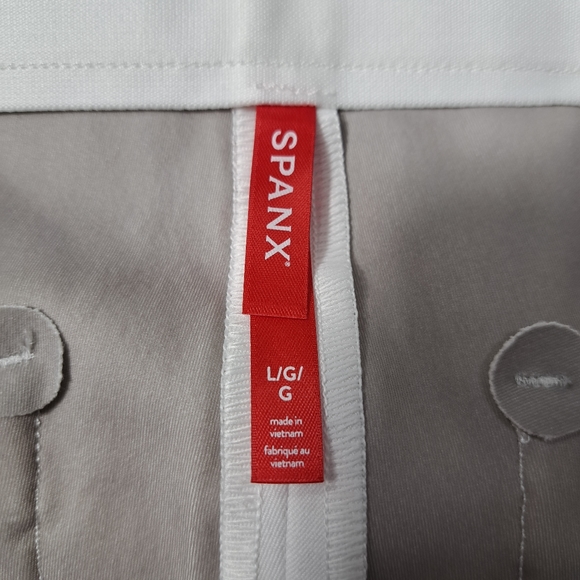 SPANX Women's Slim Straight Pants in Classic White Size L 20372R Grey Linings - Picture 9 of 16